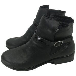 Naot Briza Black Ankle Chelsea Leather Boots Size 39 US 8-8.5 Hook & Loop Strap